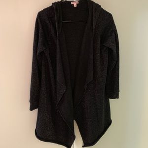 Juicy Couture Black Open Cardigan w/ hood Medium